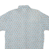 Mens Blue Cotton Blend Printed Shirt XL Casual Button Front Lightweight