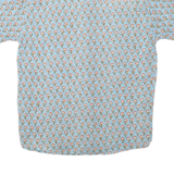 Mens Blue Cotton Blend Printed Shirt XL Casual Button Front Lightweight