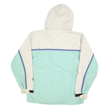 HELLY HANSEN Womens White & Mint Outdoor Jacket L Polyester Blend Zip Hooded