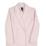 NEW LOOK Womens Cream Wool Feel Classic Jacket UK 6 Polyester Long Sleeve Button