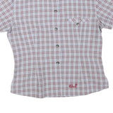JACK WOLFSKIN Womens Beige & Red Travel Check Shirt S Lightweight Summer Casual