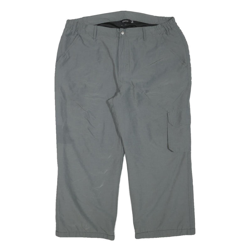 DISEGNA Mens Grey Polyester Blend Relaxed Straight Trousers W36 L25 Cargo