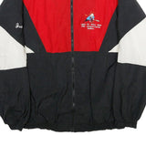 TRIMARK Mens Red Black White Colourblock Nylon Zip Jacket L Casual Lightweight