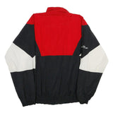 TRIMARK Mens Red Black White Colourblock Nylon Zip Jacket L Casual Lightweight