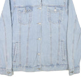 GLAMOROUS Womens Blue Denim Jacket S Cotton Blend Button Plain Casual Fashion