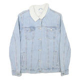 GLAMOROUS Womens Blue Denim Jacket S Cotton Blend Button Plain Casual Fashion