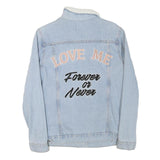 GLAMOROUS Womens Blue Denim Jacket S Cotton Blend Button Plain Casual Fashion