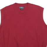 PGA TOUR Mens Red Patterned V-Neck Basic Knit Jumper XL Cotton Blend Sleeveless