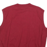 PGA TOUR Mens Red Patterned V-Neck Basic Knit Jumper XL Cotton Blend Sleeveless