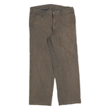CARHARTT Mens Cotton Blend Brown Checked Regular Straight Trousers W31 L26