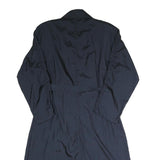 Womens Blue Coach Jacket S Polyester Blend Woven Plain Button Classic Fit Long