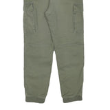 H&M Womens Cotton Blend Green Drawstring Regular Cargo Trousers W26 L24