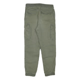 H&M Womens Cotton Blend Green Drawstring Regular Cargo Trousers W26 L24