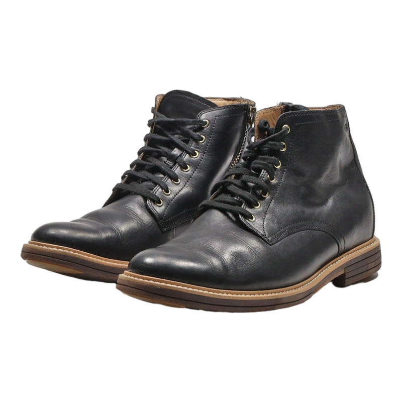 UGG Lace-Up Boots Black Leather Womens UK 7.5