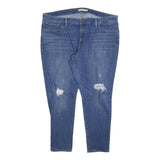 LEVI'S 310 Womens Slim Blue Denim Light W42 L28 Distressed Jeans Zip Closure