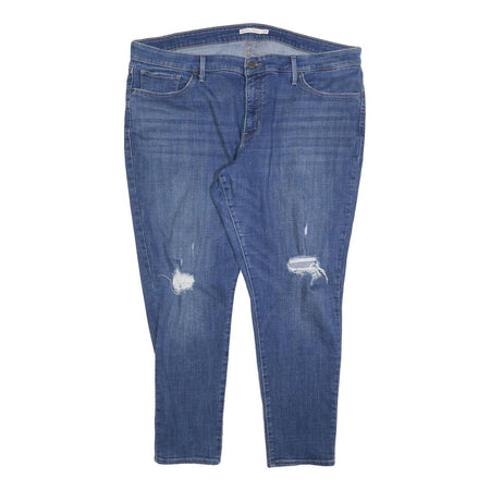 LEVI'S 310 Womens Slim Blue Denim Light W42 L28 Distressed Jeans Zip Closure