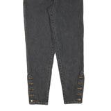 EXPLORER Womens Relaxed Black Denim Jeans Stone Wash W26 L29 Button Detail