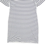 BODEN Womens White & Navy Stripe Day Jersey Short Sleeve Knee Length UK 8