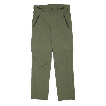 ROCKTRAIL Mens Polyester Blend Green Regular Fit Trousers W32 L31 Outdoor Zip