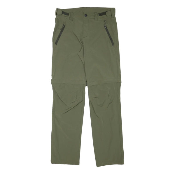 ROCKTRAIL Mens Polyester Blend Green Regular Fit Trousers W32 L31 Outdoor Zip