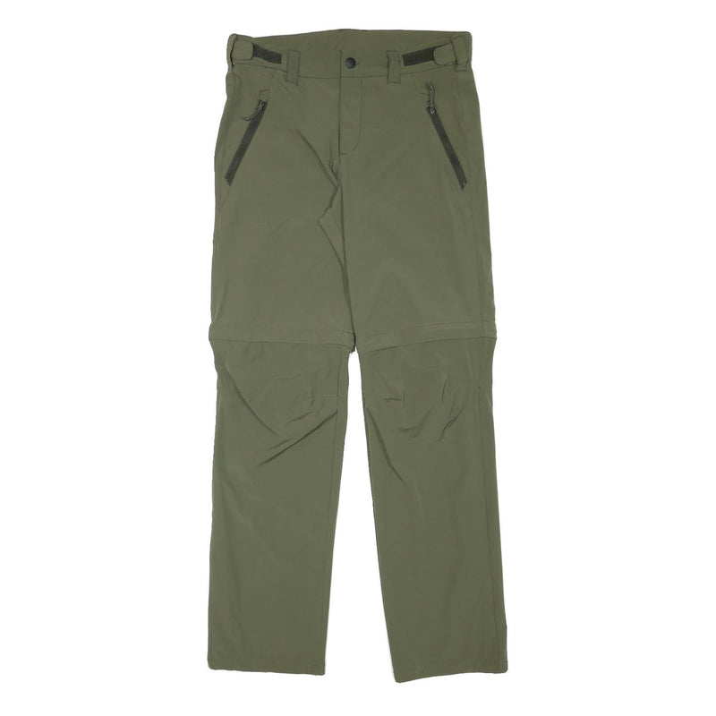 ROCKTRAIL Mens Polyester Blend Green Regular Fit Trousers W32 L31 Outdoor Zip