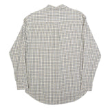 NAUTICA Mens Beige & Brown Checked Shirt M Cotton Blend Casual Button Down Long