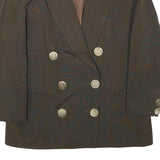 LUTI Womens Brown Wool Blend Button Jacket M Plain Classic Tailored
