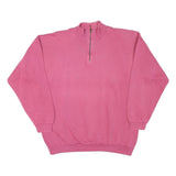 SWITCHER Womens Pink 1/4 Zip Sweatshirt M Cotton Blend Casual Pullover