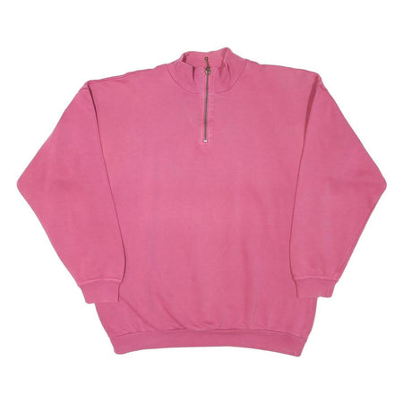 SWITCHER Womens Pink 1/4 Zip Sweatshirt M Cotton Blend Casual Pullover