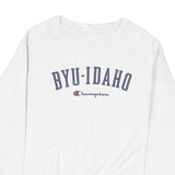 CHAMPION Mens White BYU-Idaho Crew Neck M Cotton Sweatshirt Casual Pullover