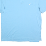 NAUTICA Mens Blue Short Sleeve Plain L Cotton Polo Shirt Casual Classic
