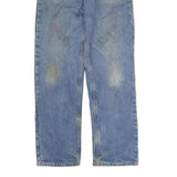 CARHARTT Mens Relaxed Blue Denim W32 L34 Straight Leg Cotton Zip Jeans Workwear