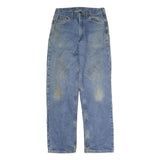 CARHARTT Mens Relaxed Blue Denim W32 L34 Straight Leg Cotton Zip Jeans Workwear