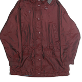 ST JOHNS BAY Womens Maroon Nylon Hooded Zip Jacket M Outdoor Windbreaker