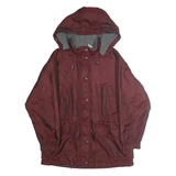 ST JOHNS BAY Womens Maroon Nylon Hooded Zip Jacket M Outdoor Windbreaker