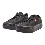TOMMY HILFIGER Low Top Trainers Black Canvas Womens UK 5