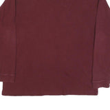 REEBOK Mens Maroon Long Sleeve Crew Neck Cotton Blend T-Shirt L Plain Classic