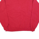 HANES Mens Red Sweatshirt Crew Neck L Plain Cotton Blend Pullover Casual