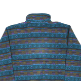 LL BEAN Womens Blue Patterned Zip Jacket M Nylon Lightweight Fleece Outdoor