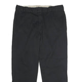 DICKIES Mens Polyester Blend Black Classic Straight Trousers W40 L30 Workwear