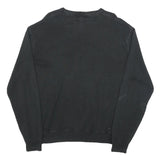 POLO RALPH LAUREN Mens Black Plain Cotton Crew Neck Basic Knit Jumper L