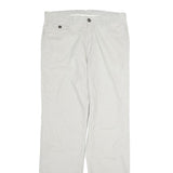 LACOSTE Mens Cotton White Regular Straight Trousers W33 L32 Classic Casual