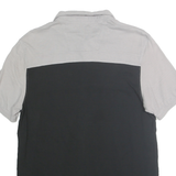 CALVIN KLEIN Mens Grey & White & Black Colourblock Short Sleeve Polo Shirt M