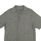 CLAIBORNE Mens Grey Button Jacket M Polyester Blend Geometric Pattern Casual