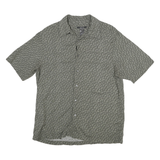 CLAIBORNE Mens Grey Button Jacket M Polyester Blend Geometric Pattern Casual