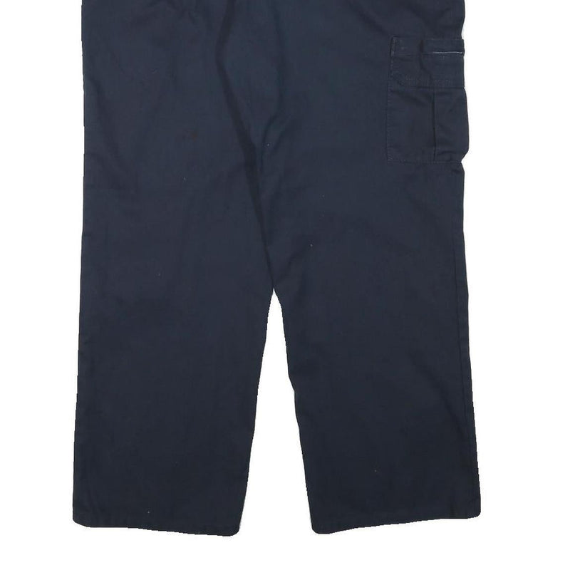 DICKIES Mens Cotton Blend Navy Relaxed Straight Trousers W34 L29 Workwear