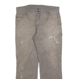 DICKIES Mens Brown Relaxed Straight Denim Cotton Blend Medium W36 L32 Workwear