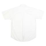 NAUTICA Mens White Cotton Blend Short Sleeve Button Shirt L Casual Classic