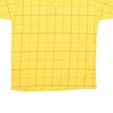 TRADITIONALIST Mens Yellow Check Short Sleeve Polo Shirt L Cotton Blend Casual
