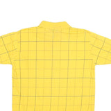 TRADITIONALIST Mens Yellow Check Short Sleeve Polo Shirt L Cotton Blend Casual